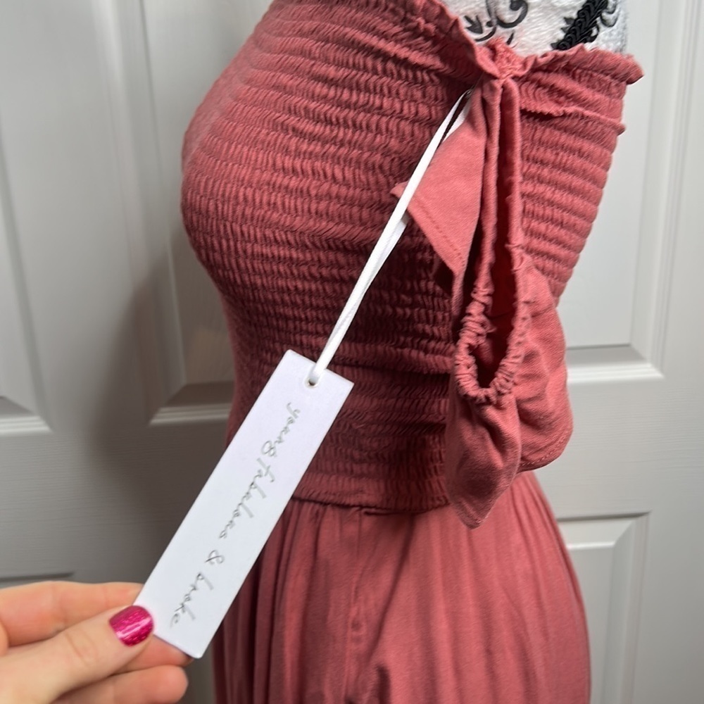 Young Fabulous & Broke maxi mauve smocked off the shoulder‎ maxi dress M Long - Picture 4 of 6